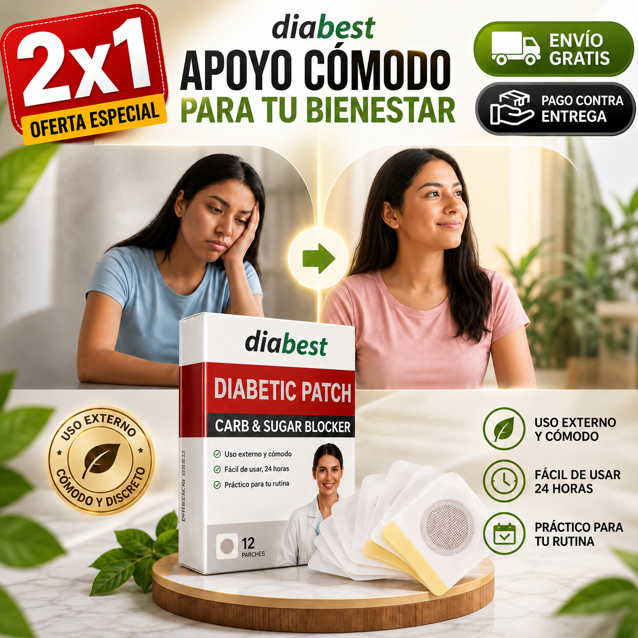 Parches DiaBest® | Apoyo Cómodo y Práctico para tu Bienestar Diario
