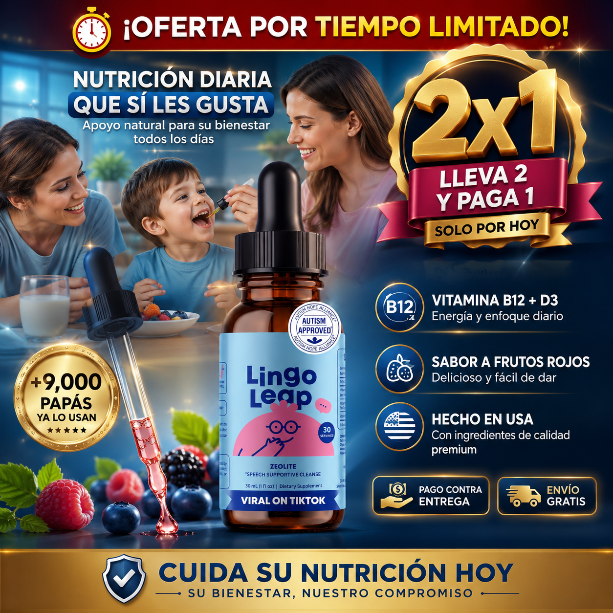 LingoLeap® Vitamina Líquida Infantil | Impulso natural para su lenguaje