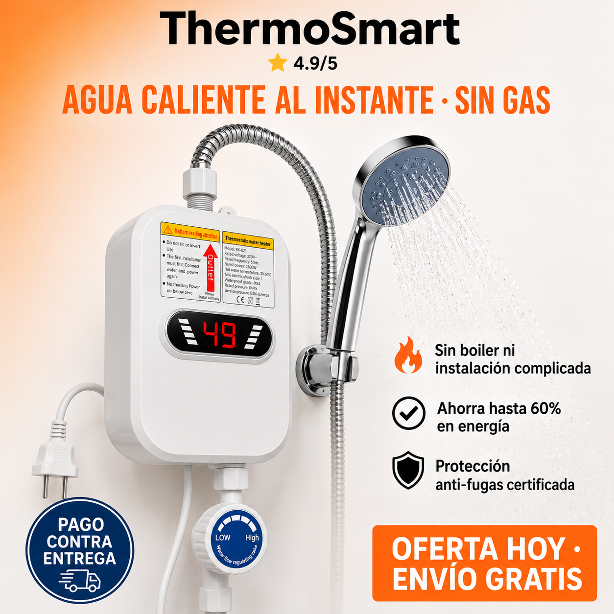 ThermoSmart® | Agua Caliente al Instante, Sin Gas y Sin Esperar