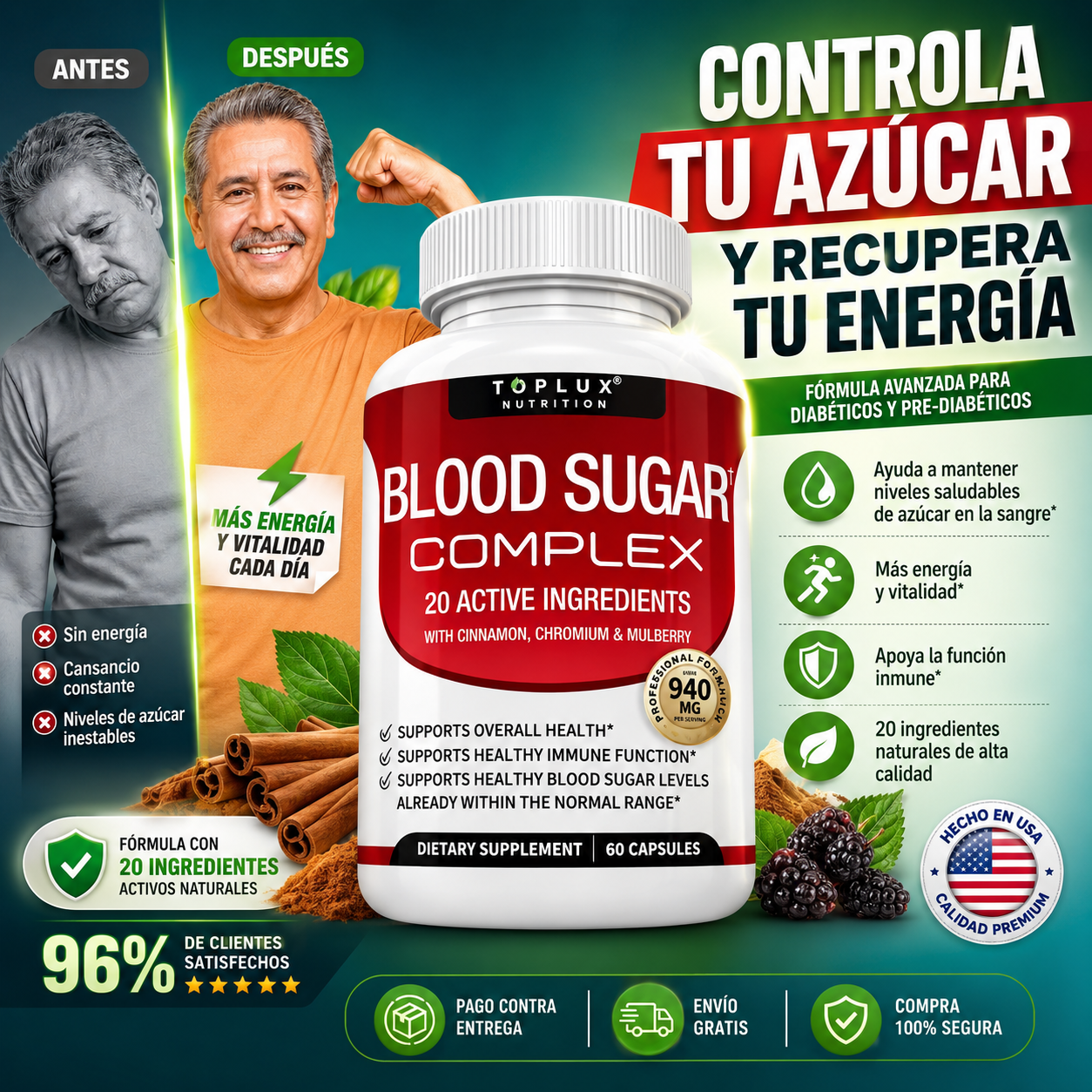 Blood Sugar® Complex | Controla tu Azúcar, Recupera tu Energía y tu Vigor