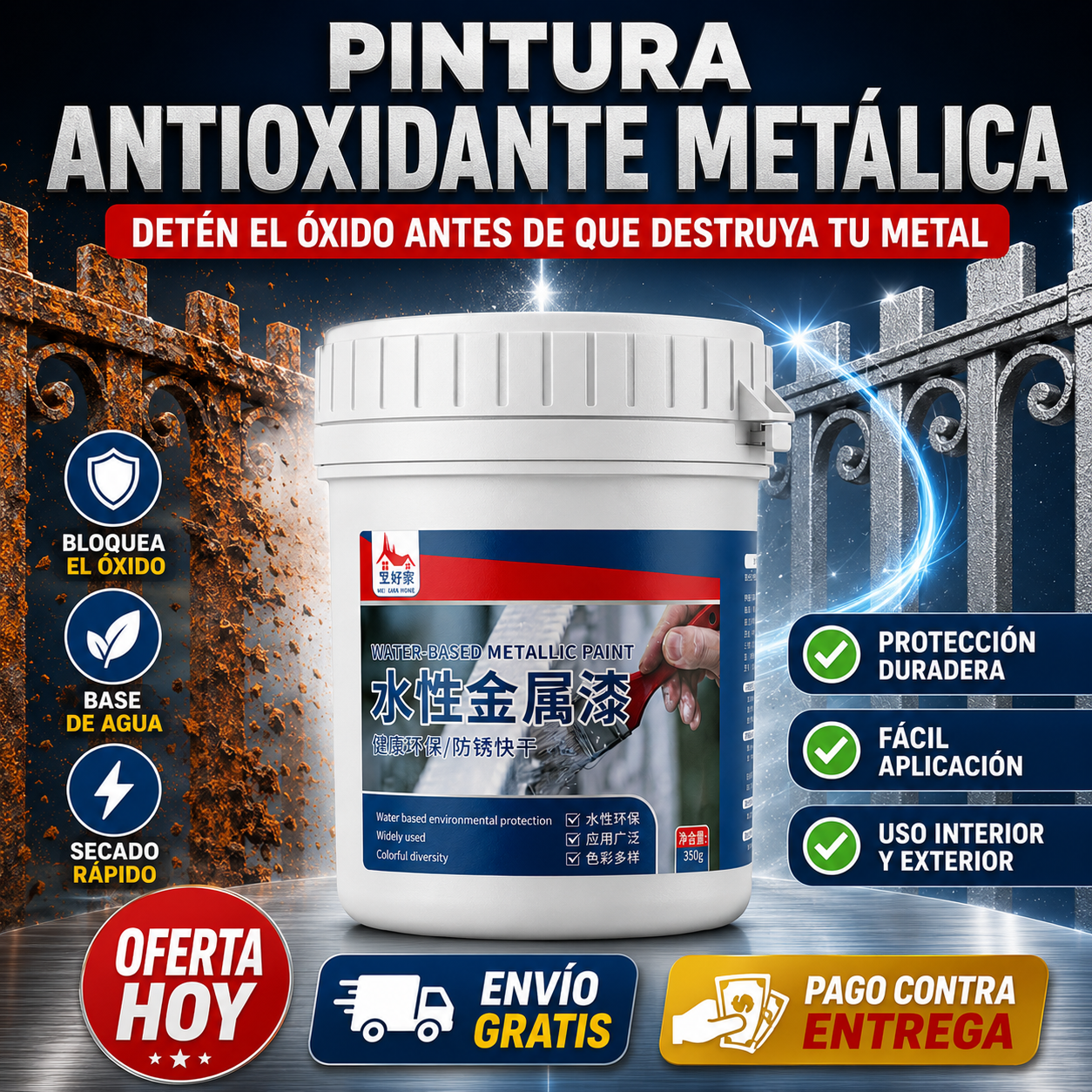Pintura Antioxidante Metálica | Detén el Óxido Antes de Que Destruya Tu Hogar