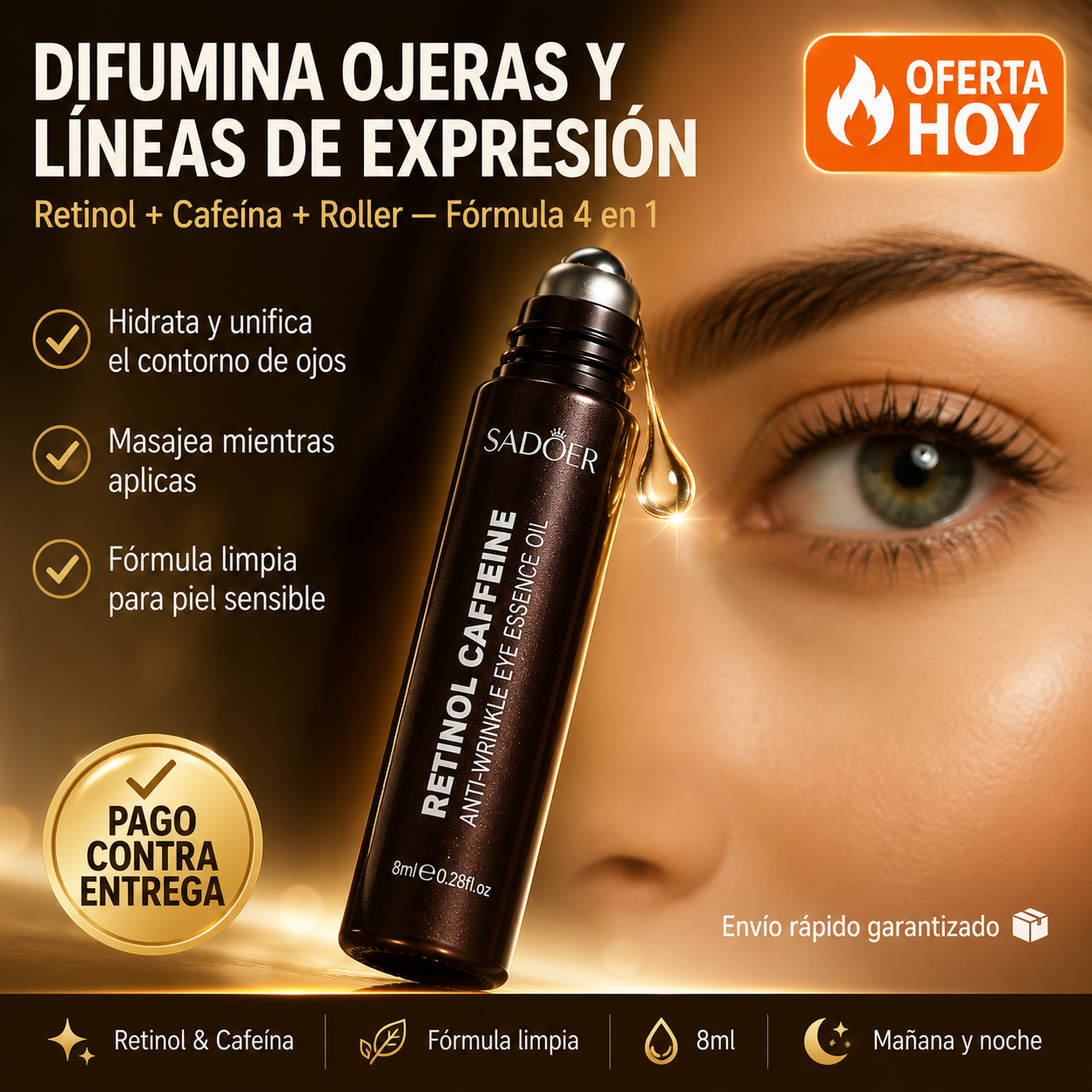 SADOER® | Sérum de Ojos Retinol & Cafeína