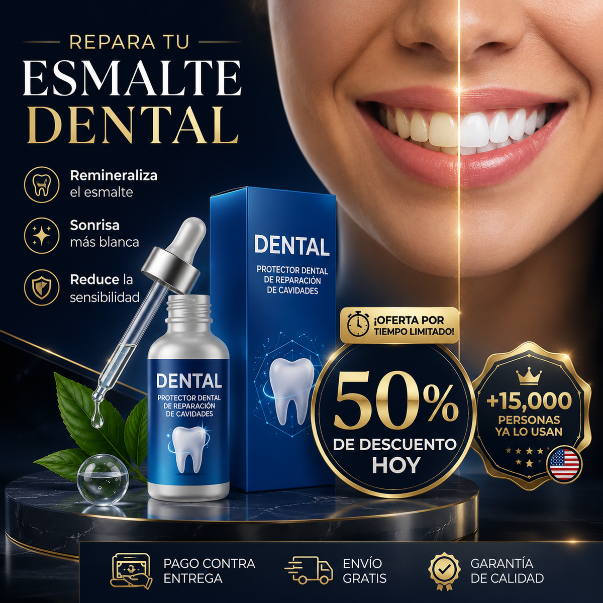 DentaShield® Protector Dental con Hidroxiapatita | Repara y Fortalece tu Esmalte Dental