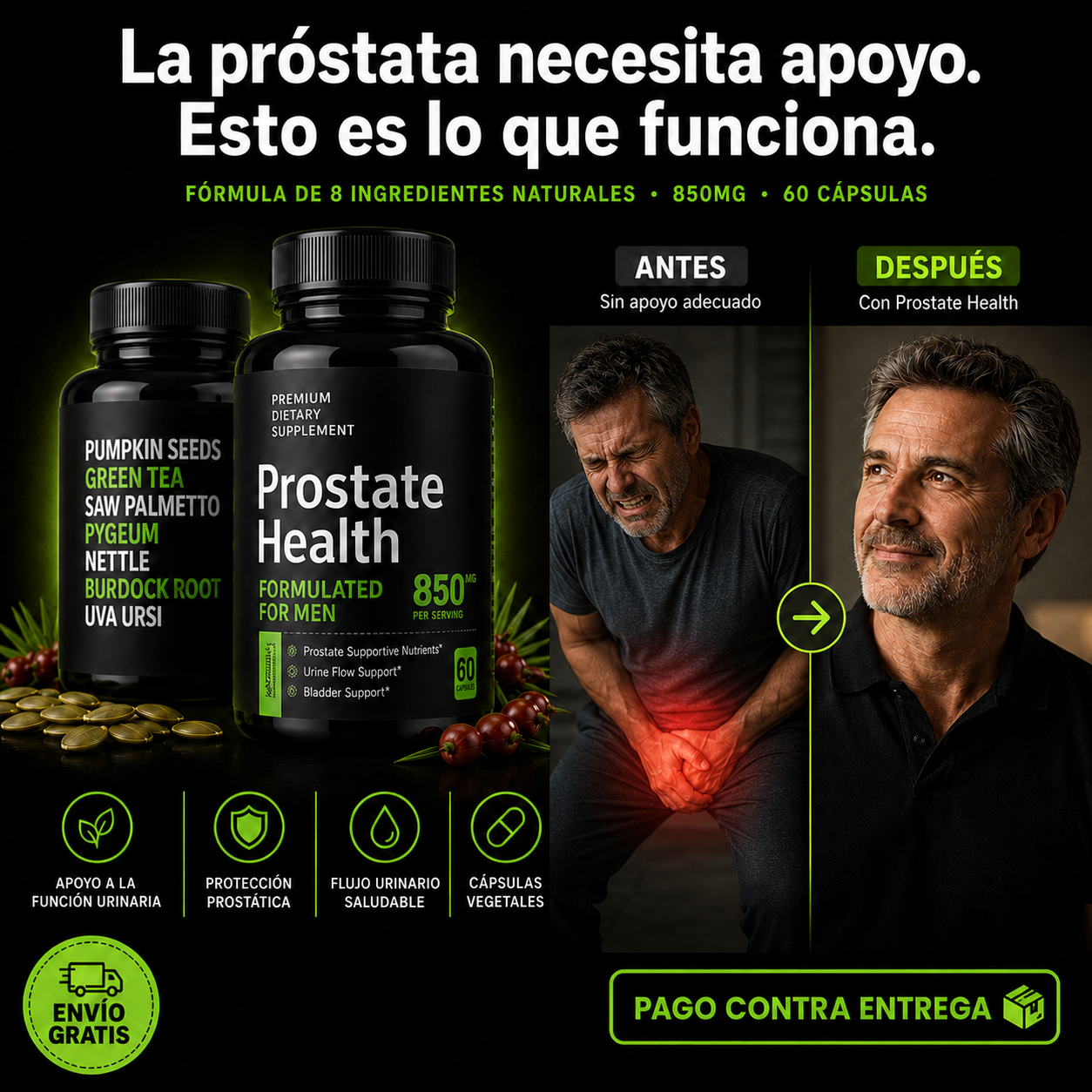 Prostate Health® | Apoyo Renal de Alta Potencia Aceite de semilla de calabaza