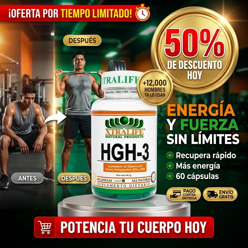 Xtralife HGH3® Fórmula de Crecimiento y Energía | Recuperación Muscular Extrema