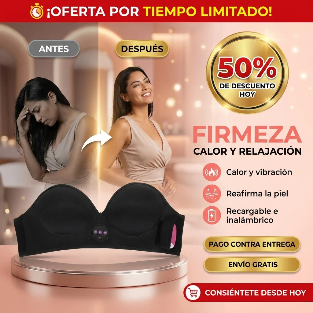 ZenPulse® Sujetador Masajeador Recargable | Firmeza, Calor y Relajación Todo el Día