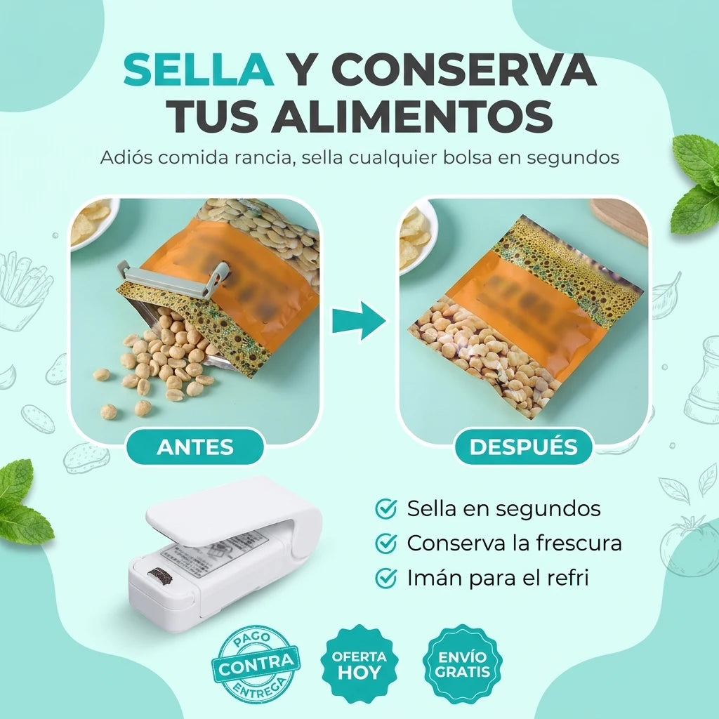 Mini Selladora Portátil QuickSeal® Pro | Sella y Conserva tus Alimentos en Segundos