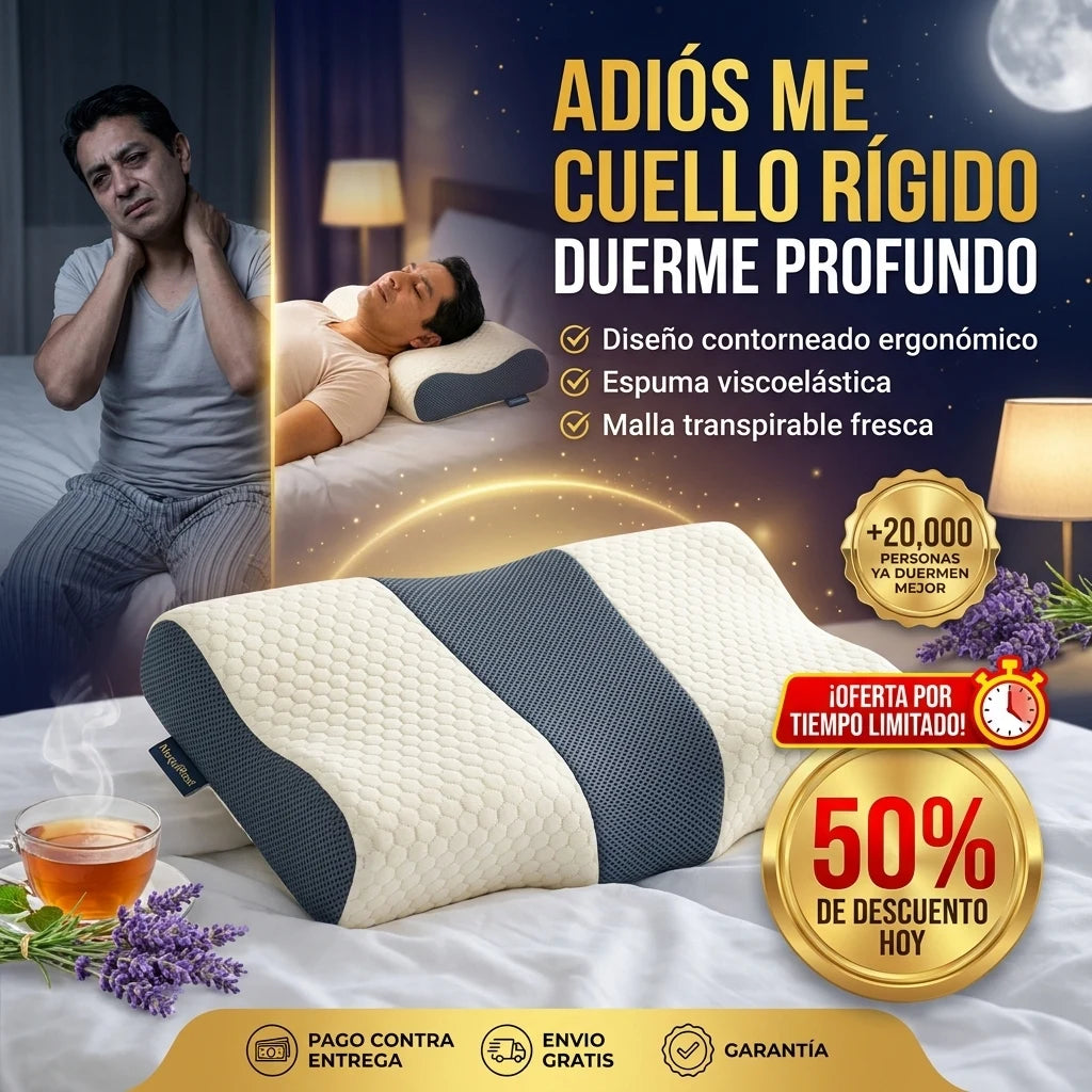 NuquiRest® Almohada Cervical Ortopédica | Adiós Cuello Rígido y Noches Sin Dormir