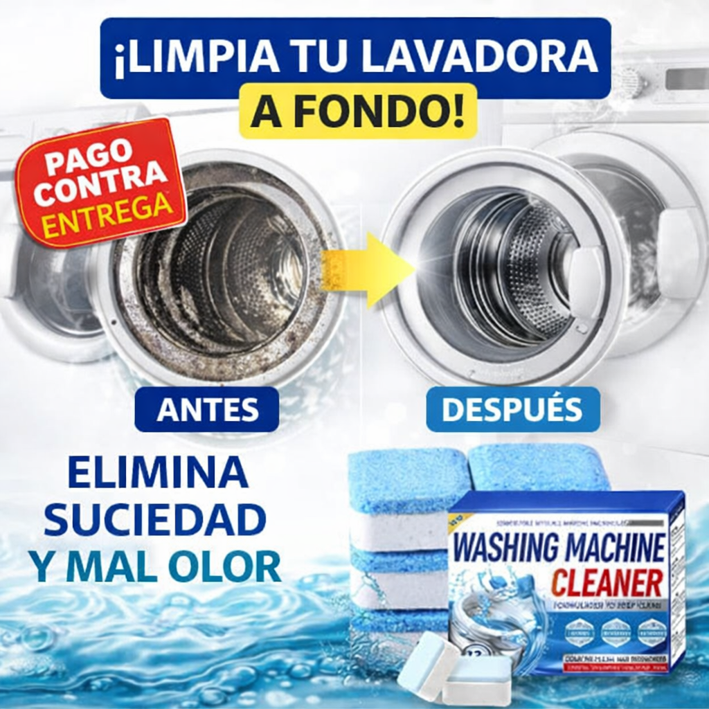 Pastillas Limpiadoras WashGuard®: Elimina el Sarro, Bacterias y el Mal Olor de tu Lavadora