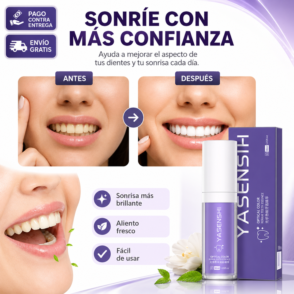 Gel Blanqueador Yasenshi®: Sonrisa Brillante y Sin Manchas Desde Casa