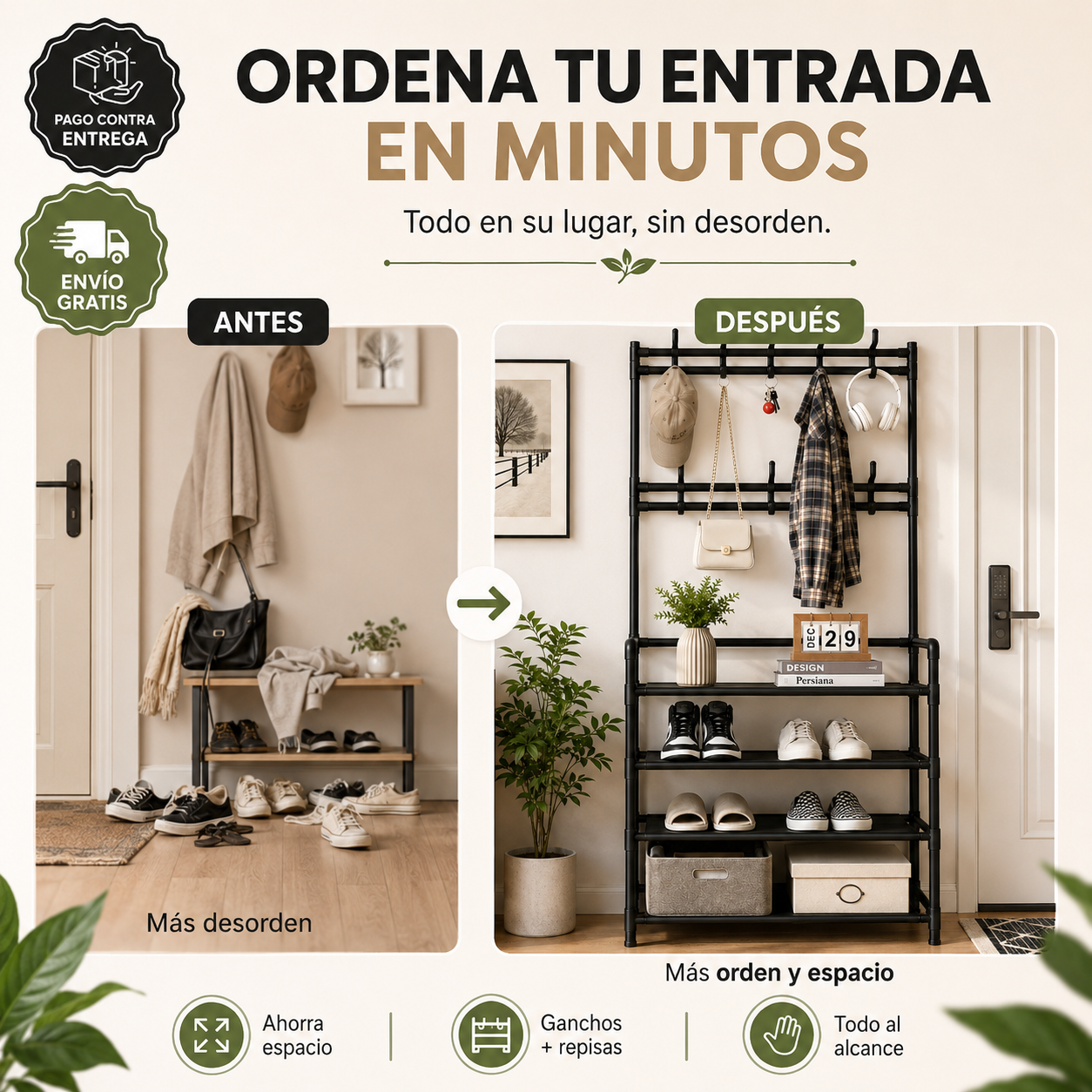 Perchero Organizador SpaceMax®: Multiplica tu Espacio y Ordena tu Hogar en Minutos