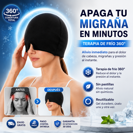 Gorro de Gel Antimigraña IceRelief® | Alivia el Dolor de Cabeza en Minutos
