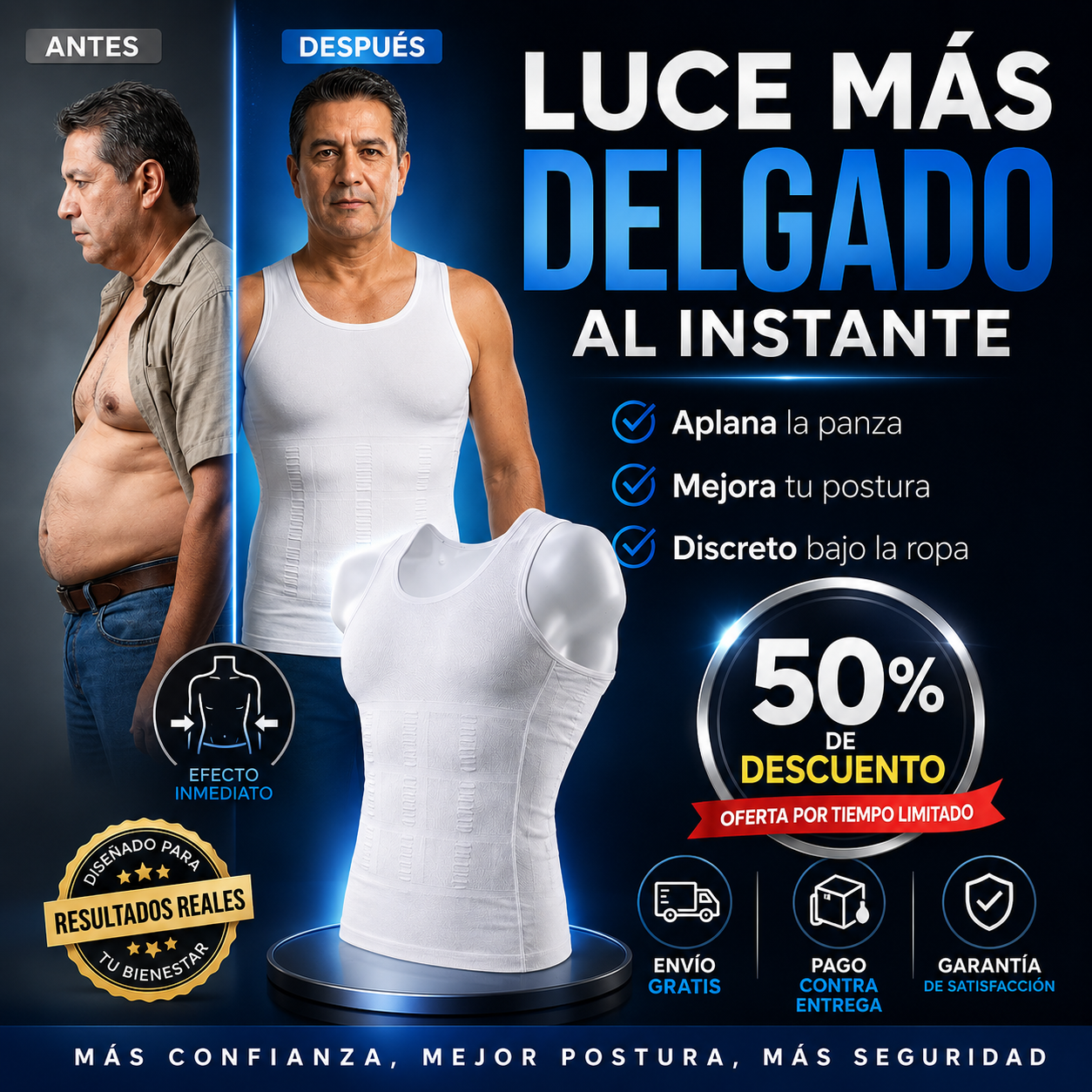 FITMAN™ Chaleco Moldeador para Hombre | Luce Más Delgado al Instante