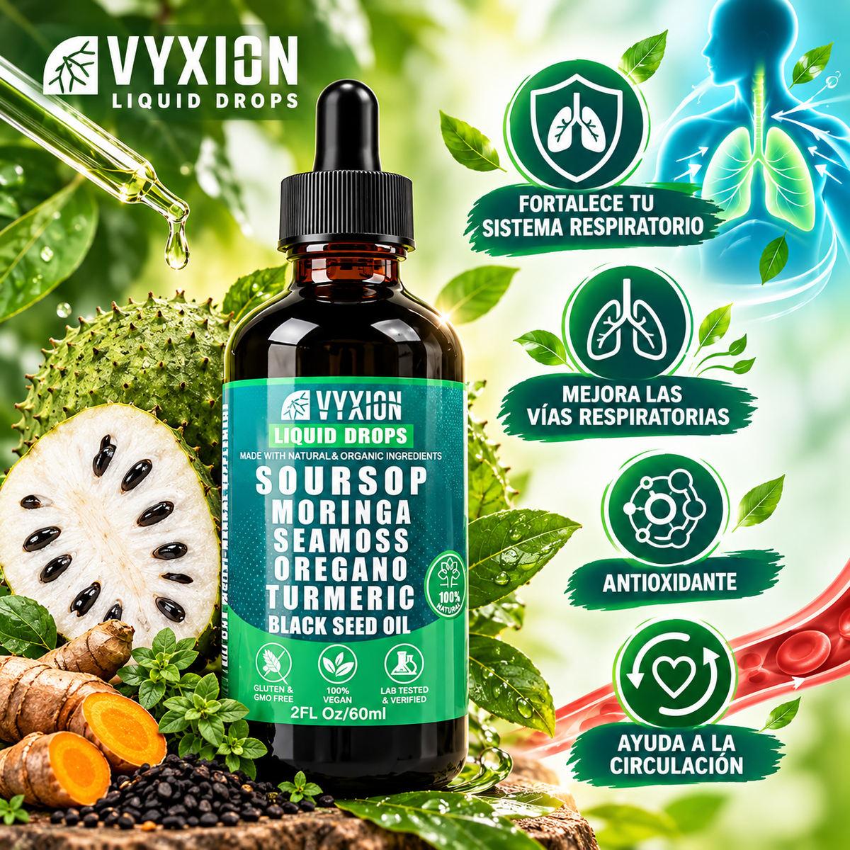 Gotas De Guanabana Oregano Antioxidante
