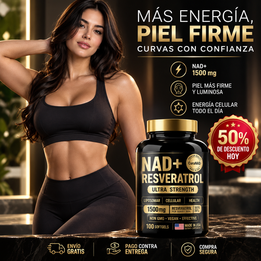 CurvaNAD® NAD+ Resveratrol para Mujer | Más Energía, Piel Firme y Curvas con Confianza