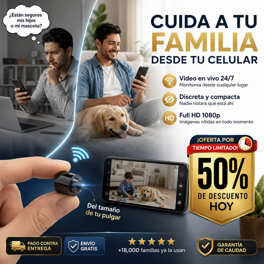 NannyCam® Mini Cámara Espía WiFi | Cuida a tus Hijos y Mascotas Desde tu Celular