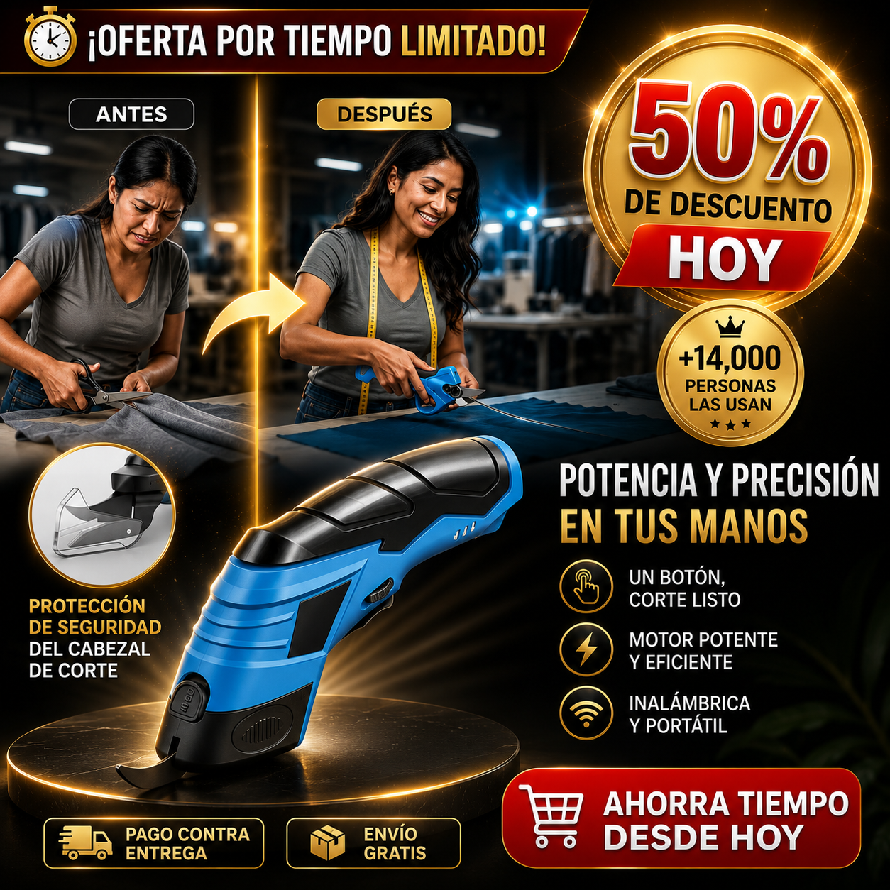PowerCut® Tijeras Eléctricas Inalámbricas | Corta Cualquier Material en Segundos