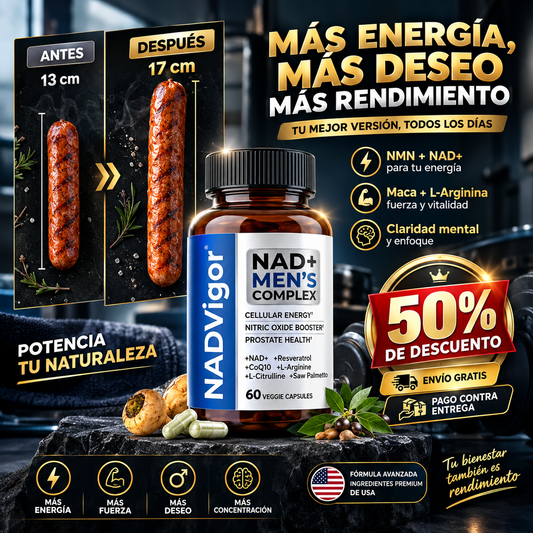 NADVigor® NAD+ Complejo para Hombres | Energía, Rendimiento y Deseo Desde Adentro