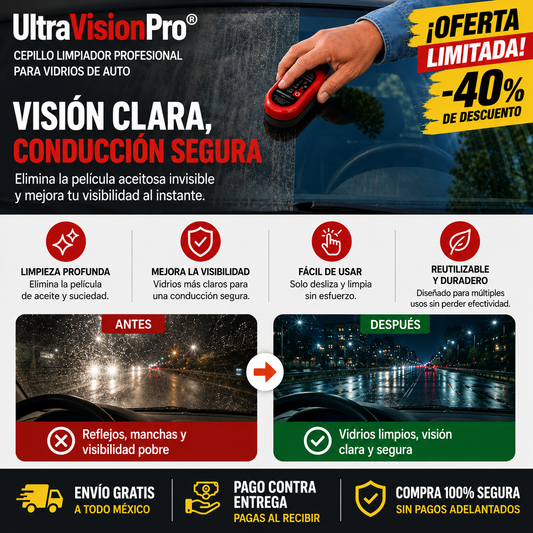 UltraVisionPro® ¡Visibilidad Perfecta solo con pasarlo una vez!