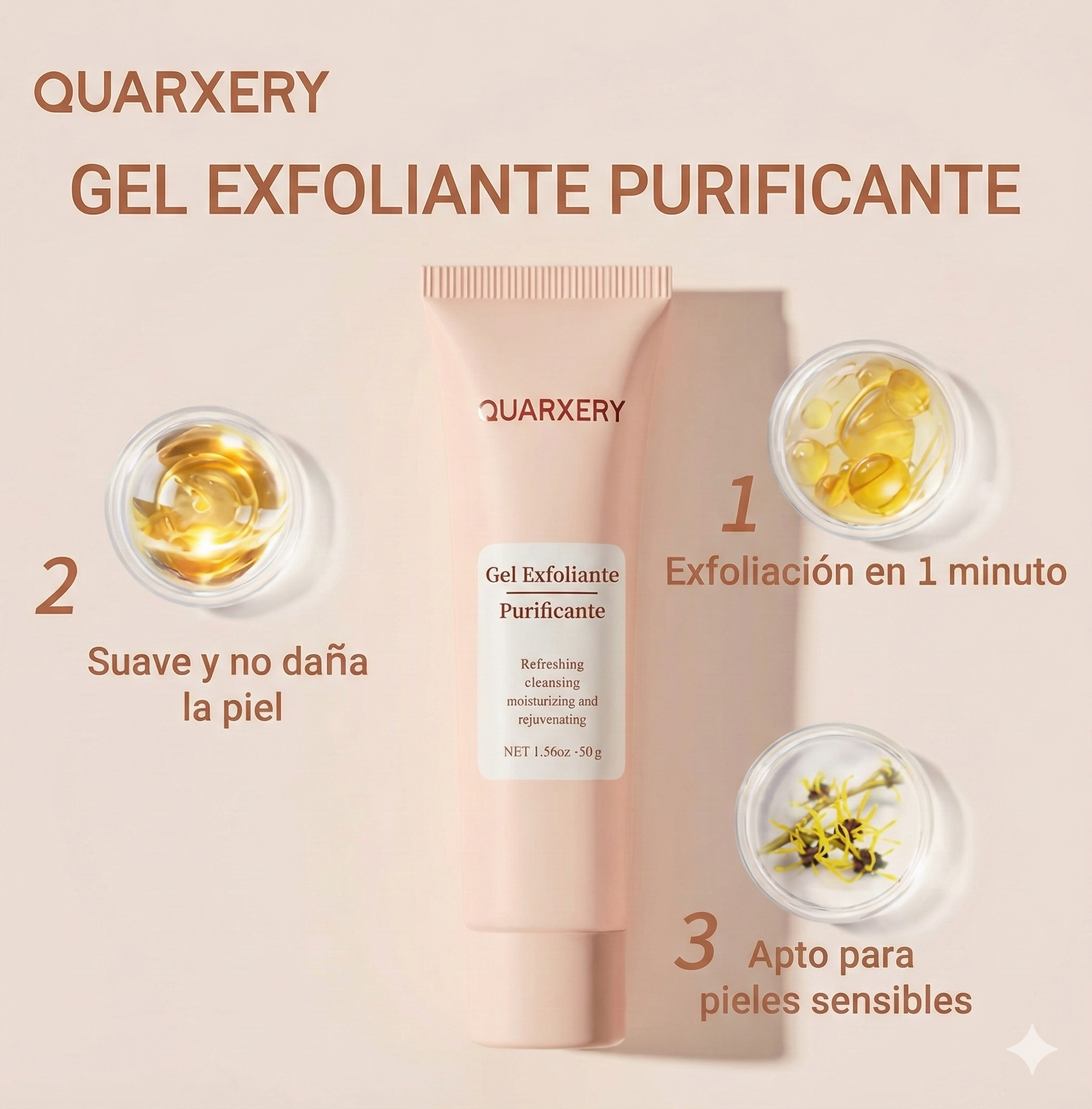QUARXERY | Gel Exfoliante Facial Hidratante con Nicotinamida