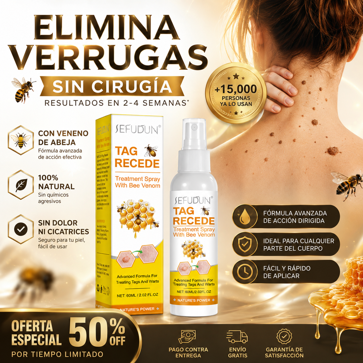 ApiClear® Spray de Veneno de Abeja Quita Verrugas | Elimina Verrugas y Manchas Sin Cirugía