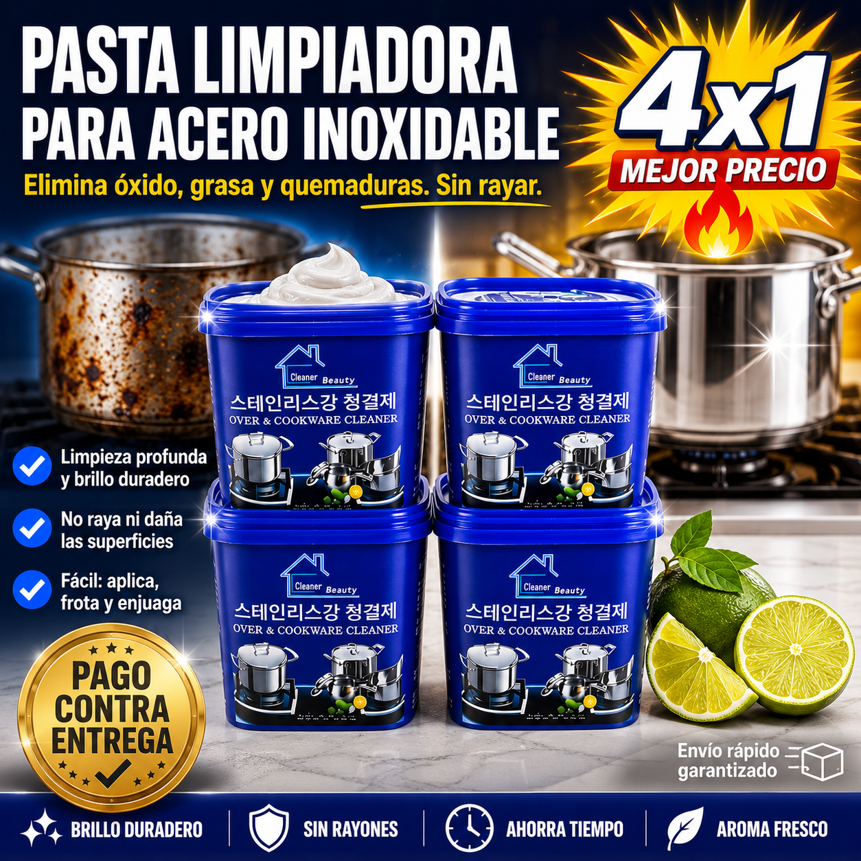 EasyClean® | DEVUELVE EL BRILLO A TUS OLLAS | PROMO 4X1