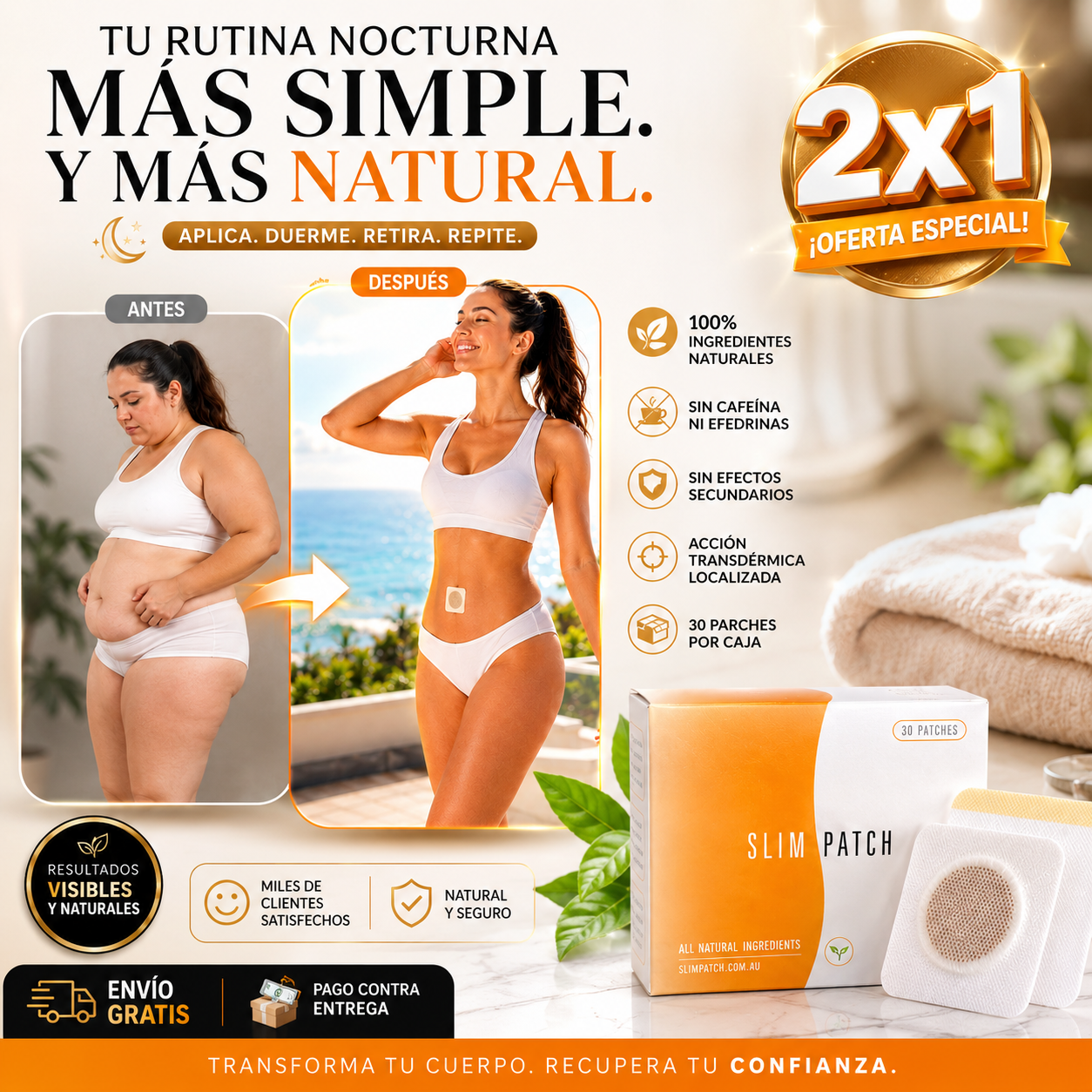 Slim Patch Forte® | Parche Adelgazante Natural que Actúa Mientras Duermes