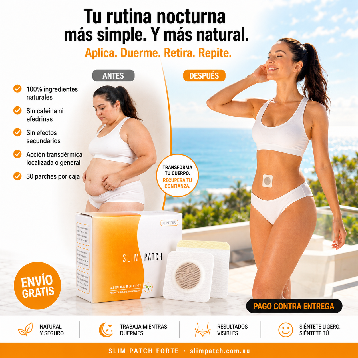 Slim Patch Forte® | Parche Adelgazante Natural que Actúa Mientras Duermes