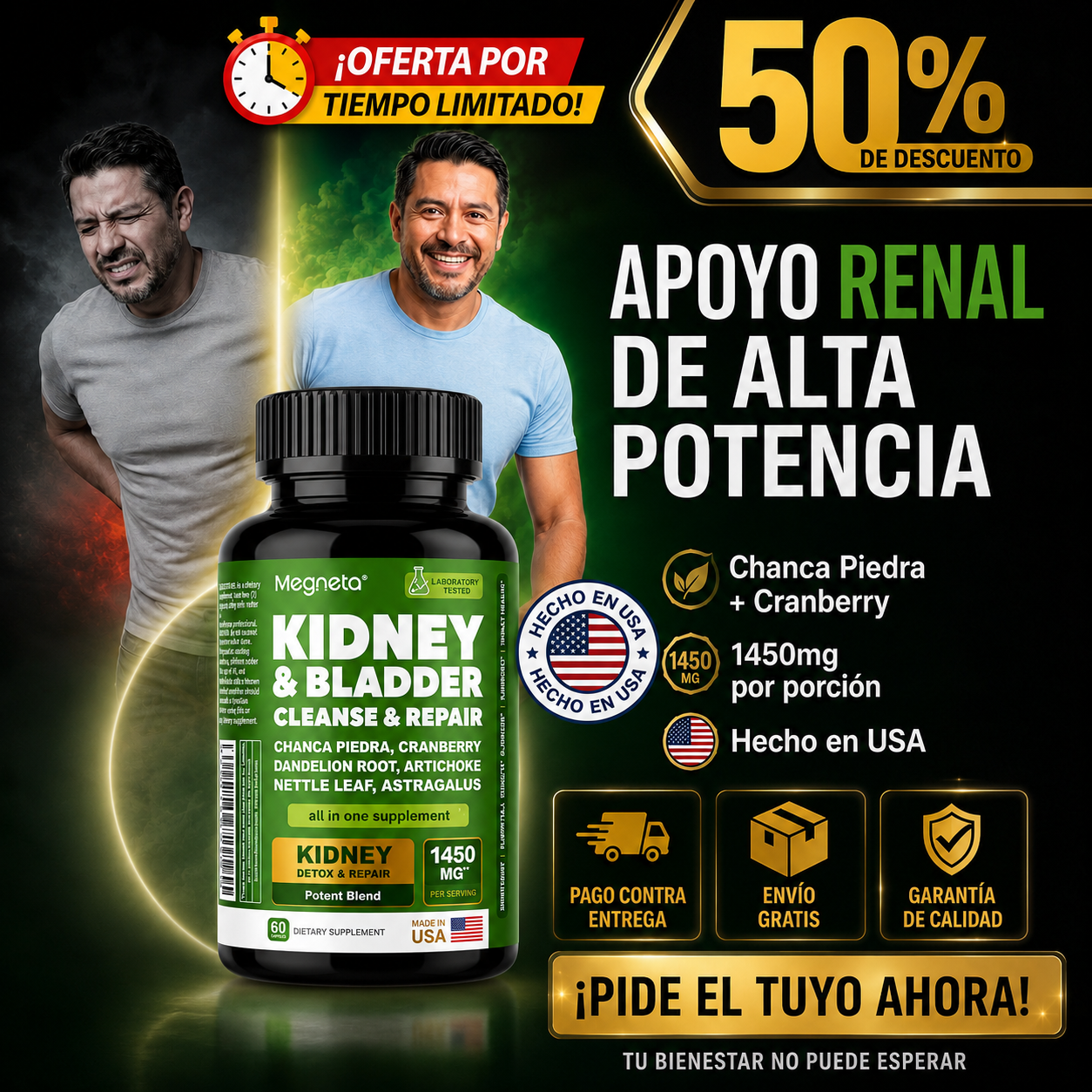 RenalPure® Limpieza de riñón y vejiga | Apoyo Intensivo para Riñones y Vías Urinarias