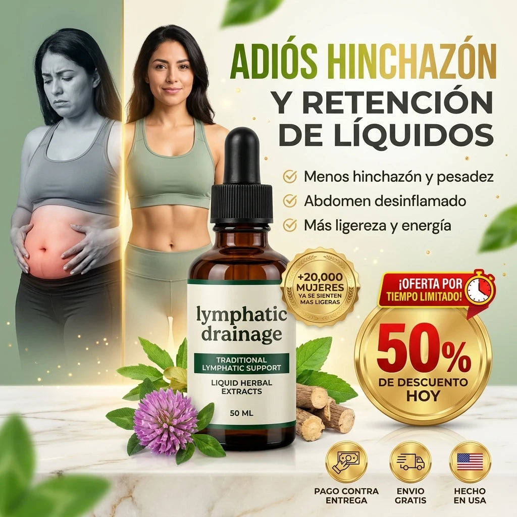 LinfaFlow® Drenaje Linfático en Gotas | Adiós Hinchazón y Retención de Líquidos