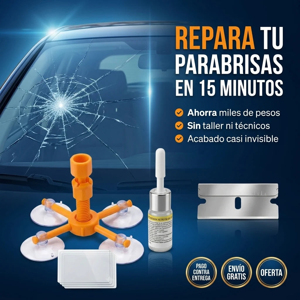 Kit Reparador de Parabrisas | Elimina Grietas en Casa en 15 Minutos
