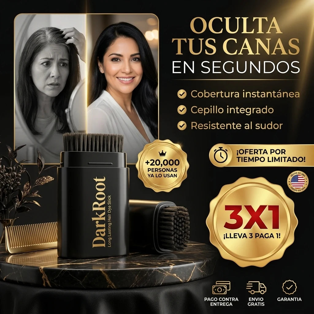 DarkRoot® Barra Cubre Canas | Oculta tus Canas en Segundos, Sin Tinte ni Complicaciones