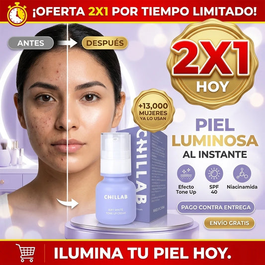 Chillab® Airy White Crema Tone Up SPF40 | Piel Luminosa y Uniforme al Instante