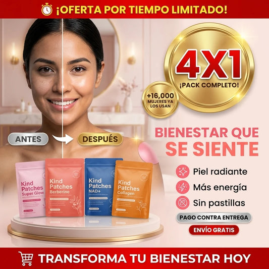 Kind Patches® Set de 4 Parches | Piel Radiante, Energía y Metabolismo Sin Pastillas