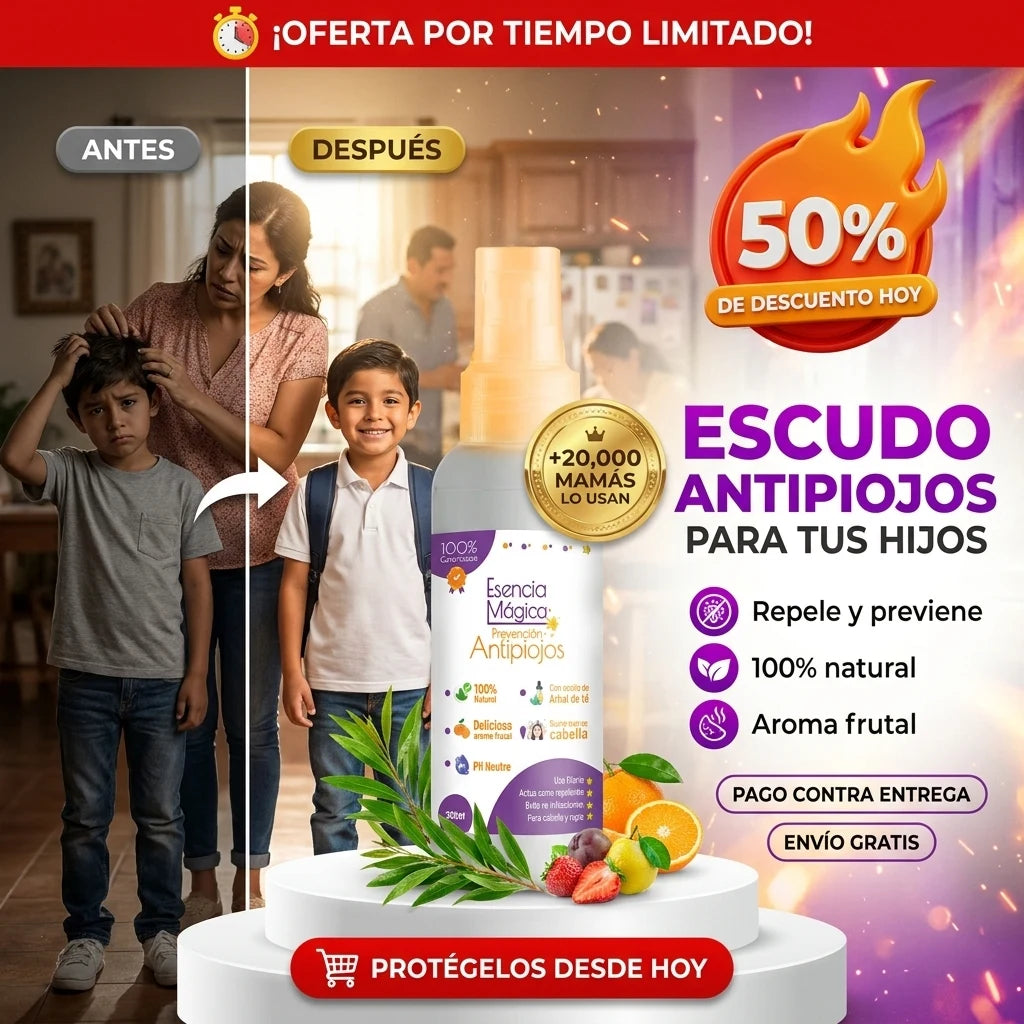 Esencia Mágica® Spray Prevención Antipiojos | Protege a tus Hijos en el Regreso a Clases