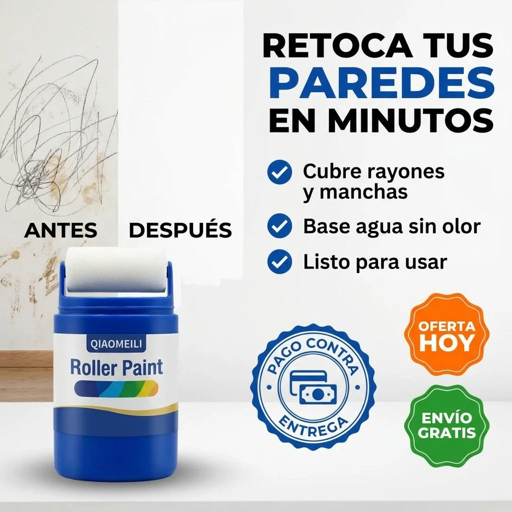 Bote de Pintura con Rodillo Integrado | Retoca Tus Paredes en Minutos