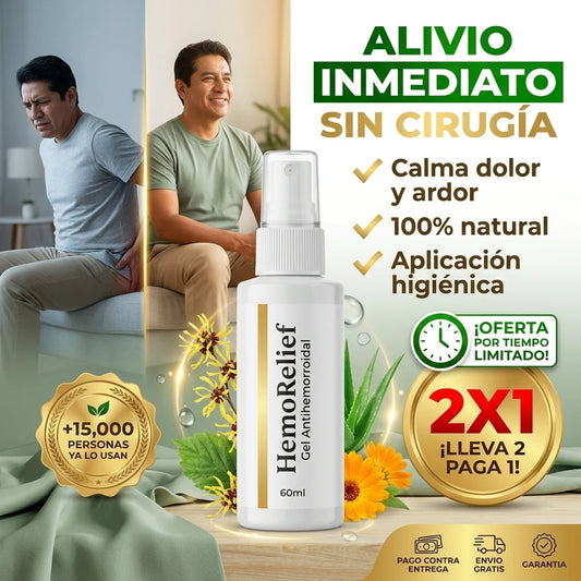 HemoRelief® Gel Antihemorroidal | Alivio Inmediato del Dolor, Ardor y Comezón, Sin Cirugía