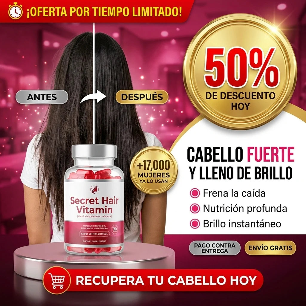 Hair Vitamin® Cápsulas para Cabello | Adiós a la Caída, Hola al Brillo