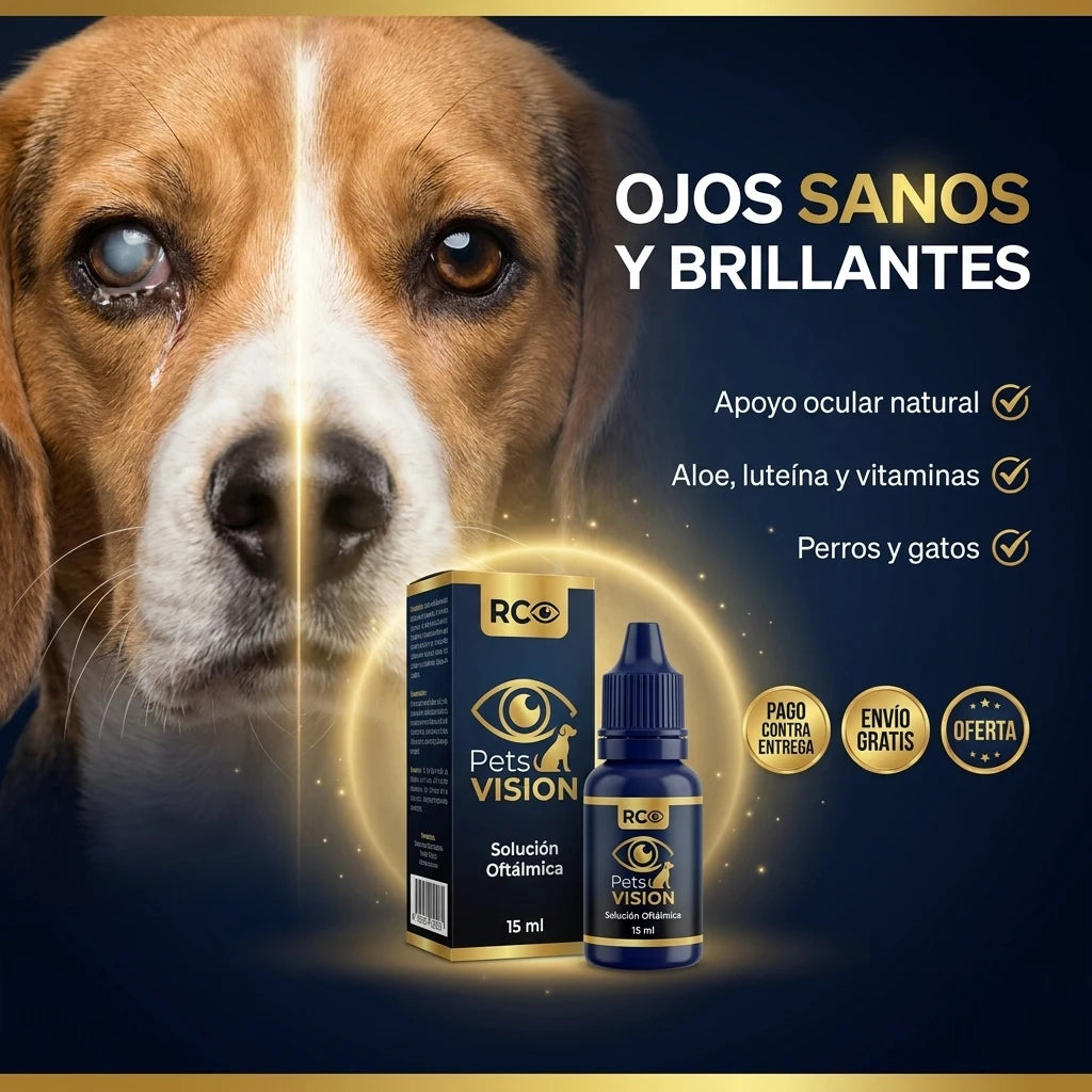 Pets Vision® Gotas Oftálmicas para Mascotas | Ojos Limpios, Sanos y Brillantes