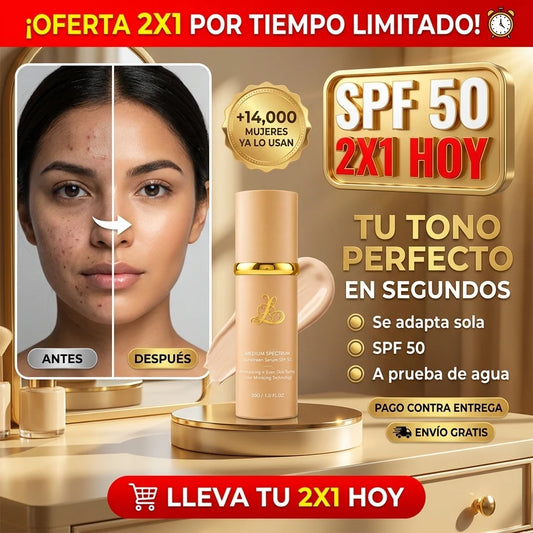 WomanGlow® Base Camaleón 4en1 SPF50 | Se Adapta a Tu Piel y Borra Imperfecciones