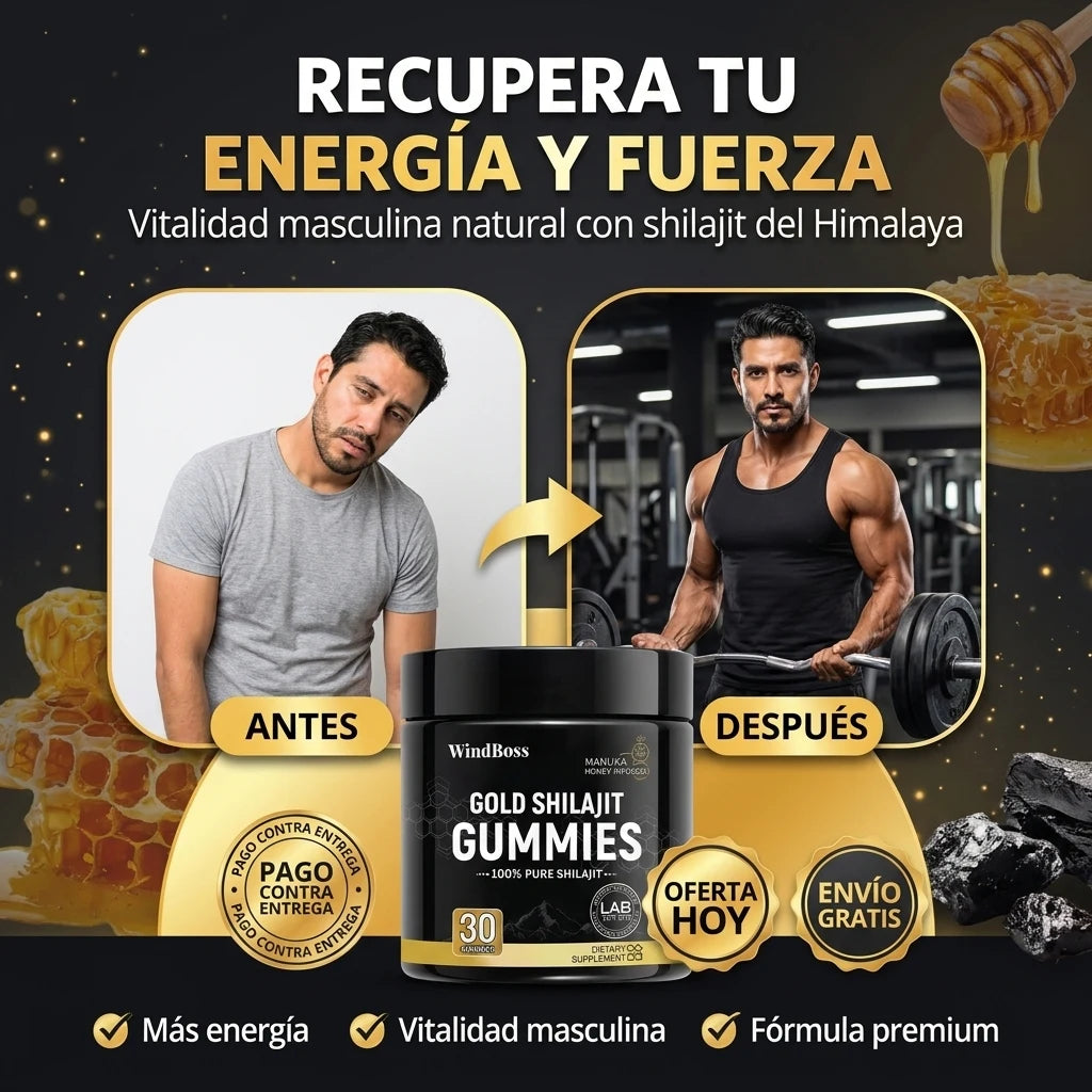 KingShilajit® Gomitas | Energía, Fuerza y Vitalidad Masculina Natural