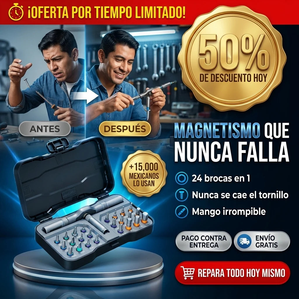 ScrewLock® Kit Desatornillador Magnético 24 en 1 | La Caja de Herramientas Que Nunca Falla