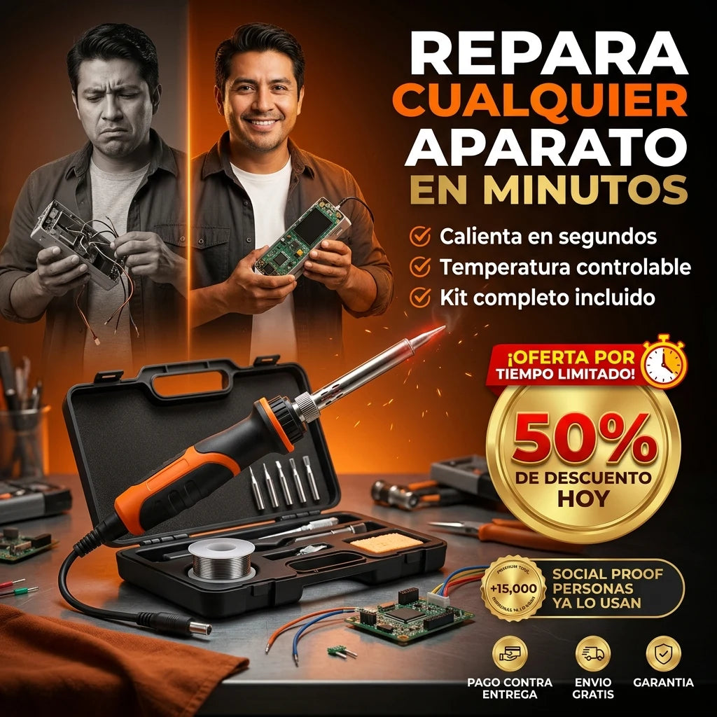 SolderMax® Kit de Pistola de Soldar 60W | Repara Cualquier Aparato Electrónico en Minutos