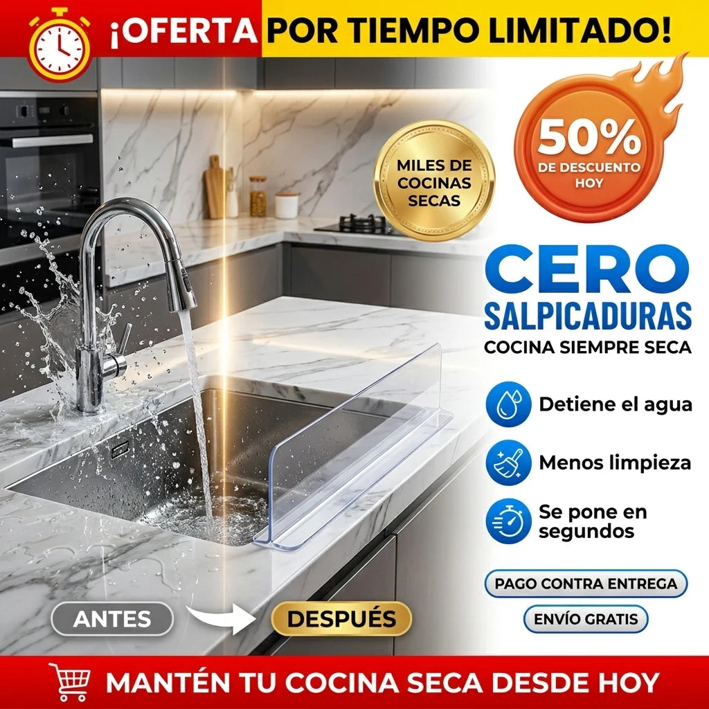 Protector Antisalpicaduras para Fregadero | Cocina Seca y Sin Desorden