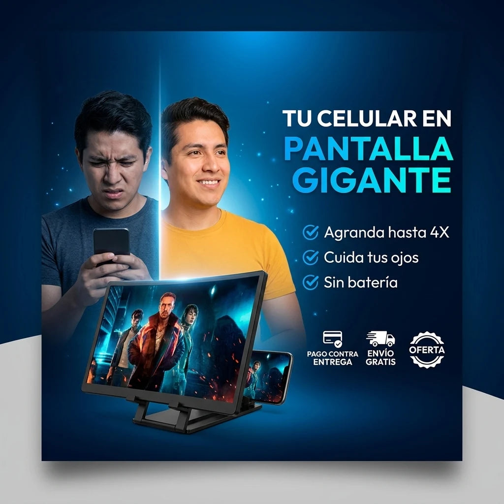 Pantalla Curva MagniView® 12" | Agranda tu Celular Hasta 4X