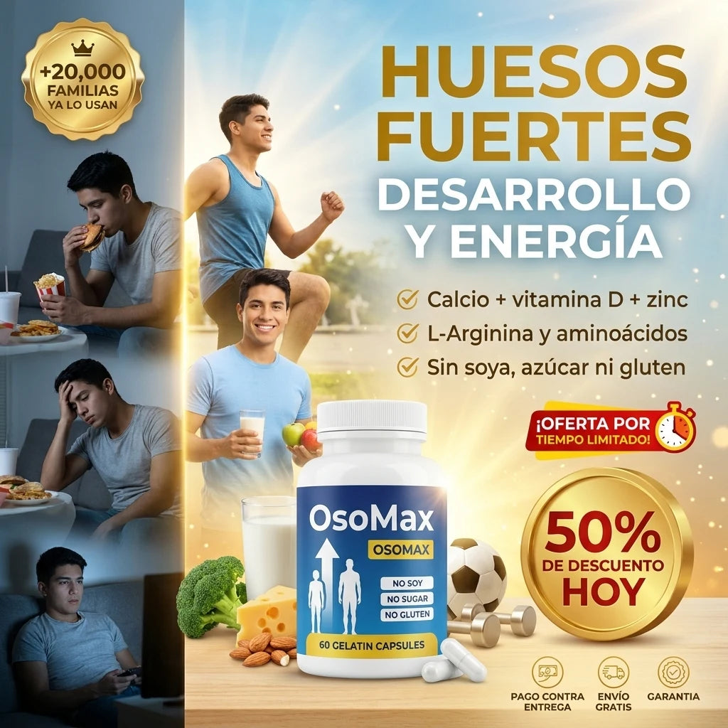 OsoMax® Calcio, Vitamina D y Zinc con Aminoácidos | Apoya el Desarrollo y Huesos Fuertes