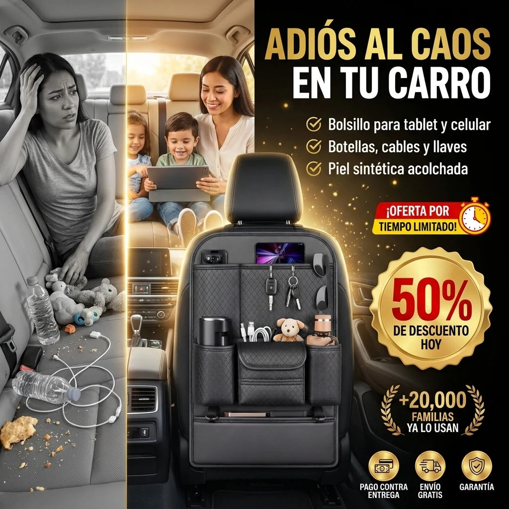 SeatPro® Organizador Acolchado para Asiento de Auto | Adiós al Caos en Tu Carro