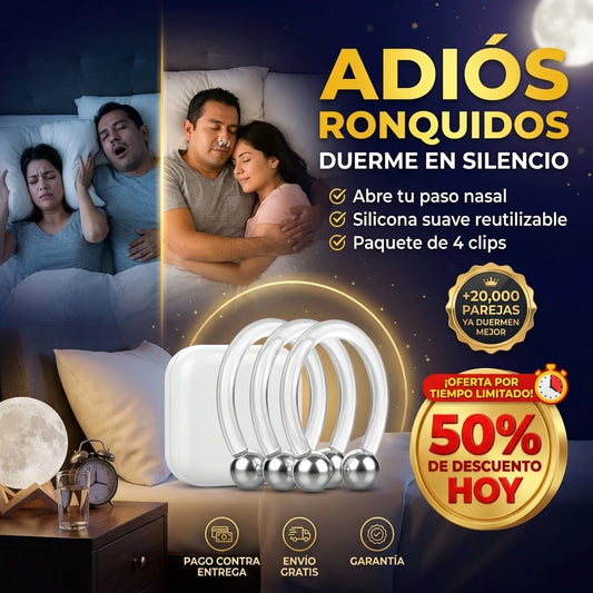 SilenNose® Clips Magnéticos Antironquidos x4 | Duerme en Silencio Toda la Noche