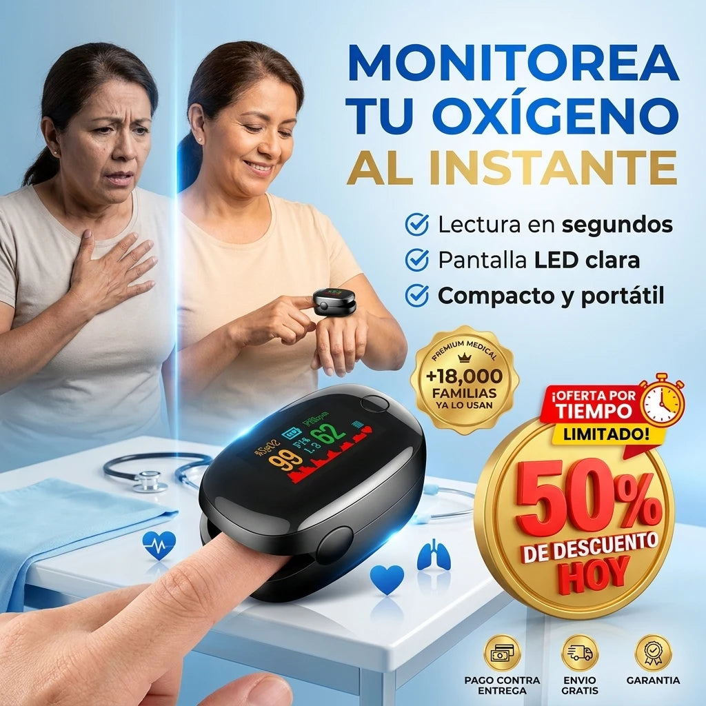 OxiVital® Oxímetro de Pulso Digital | Monitorea tu Oxígeno y Ritmo Cardíaco al Instante