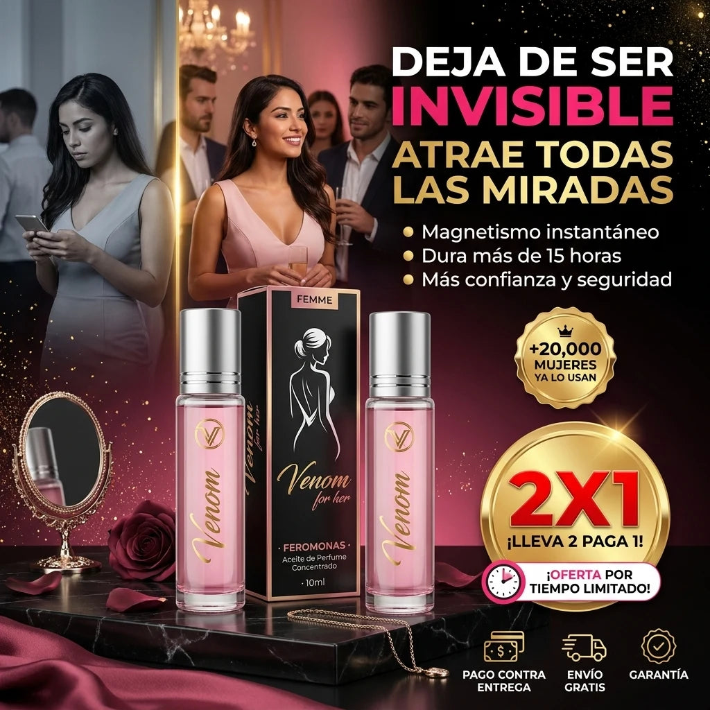 Venom® Perfume de Feromonas para Mujer | Deja de Ser Invisible, Atrae Todas las Miradas